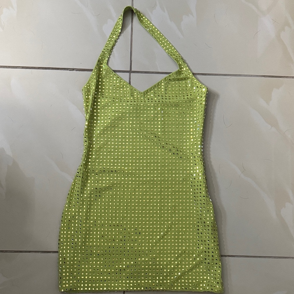 White Fox Boutique Lime Green Mini Dress
